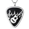 beautlace Guitar Pick Necklace Silver Plated Guitar with Music Note Pendant Jewelry for Music Lover Men and Women KP0157W view 1