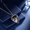 beautlace Guitar Pick Necklace Silver Plated Guitar with Music Note Pendant Jewelry for Music Lover Men and Women KP0157W view 4