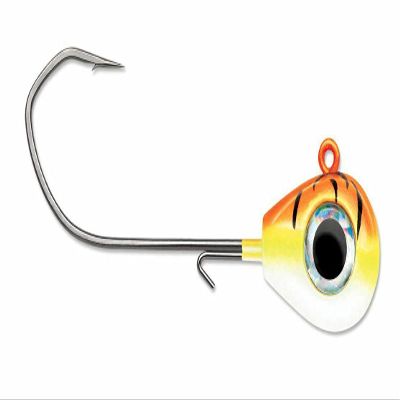 VMC SLJ Sleek Jig 3/8 oz - Orange Fire UV - Pack of 4 Jig Heads