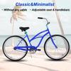 HH HILAND Beach Cruiser Bike for Adults, 26 inch Step-Through Frame Womens Bicycle, Single Speed City Bike Commuter Bicycle for Women, Rear Coaster Brakes, Black Blue Red view 2