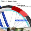 HH HILAND Beach Cruiser Bike for Adults, 26 inch Step-Through Frame Womens Bicycle, Single Speed City Bike Commuter Bicycle for Women, Rear Coaster Brakes, Black Blue Red view 3