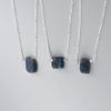 Gempires Raw Blue Sapphire Pendant Necklace September Birthstone Crystal Jewelry Hypoallergenic 18 Inch Silver Plated Lightweight Gemstone Women Necklaces view 2