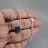 Gempires Raw Blue Sapphire Pendant Necklace September Birthstone Crystal Jewelry Hypoallergenic 18 Inch Silver Plated Lightweight Gemstone Women Necklaces view 4