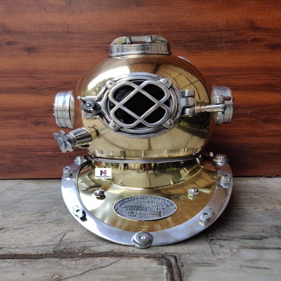 Antique Vintage Diving Divers Helmet Solid Steel US Navy Mark V Divers Helmet 18''