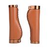1 Pair PU Leather Bike Handle Grips, Mountain Bike Grips Handlebar Grips Bicycle Handle Bar Cover for Cycling (Brown) view 1