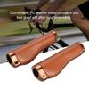 1 Pair PU Leather Bike Handle Grips, Mountain Bike Grips Handlebar Grips Bicycle Handle Bar Cover for Cycling (Brown) view 2
