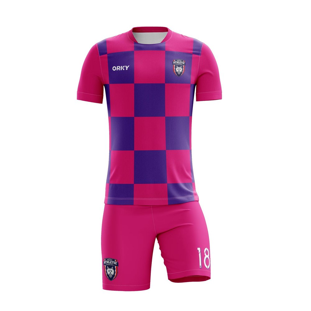 ORKY Men Soccer Jersey with Short, Kids Customize Name Number Team Uniform, Croatia Fan Boy Girl Sport Shirt (Blue, 160cm