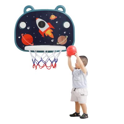 Basketball Rim Portable Children's Basketball Hoop and Goal, Mini Hanging Basketball Hoop Without Drilling Holes for Installation (Color : Blue, Size : Style2)