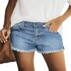 luvamia Jean Shorts for Women Trendy Mid Rise Stretchy Cut Off Denim Shorts Distressed Frayed Summer Casual Non Ripped Turquoise Blue Size Small Fits US 4-6 view 1