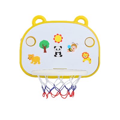 Basketball Rim Portable Foldable Basketball Hoop, Indoor Suction Cup Basketball Stand for Children and Teenagers, Drawable (Color : Yellow, Size : Style2)
