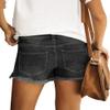 luvamia Jean Shorts for Women Trendy Mid Rise Stretchy Cut Off Denim Shorts Distressed Frayed Summer Casual Non Ripped Stormy Black Size Medium Fits US 8-10 view 2