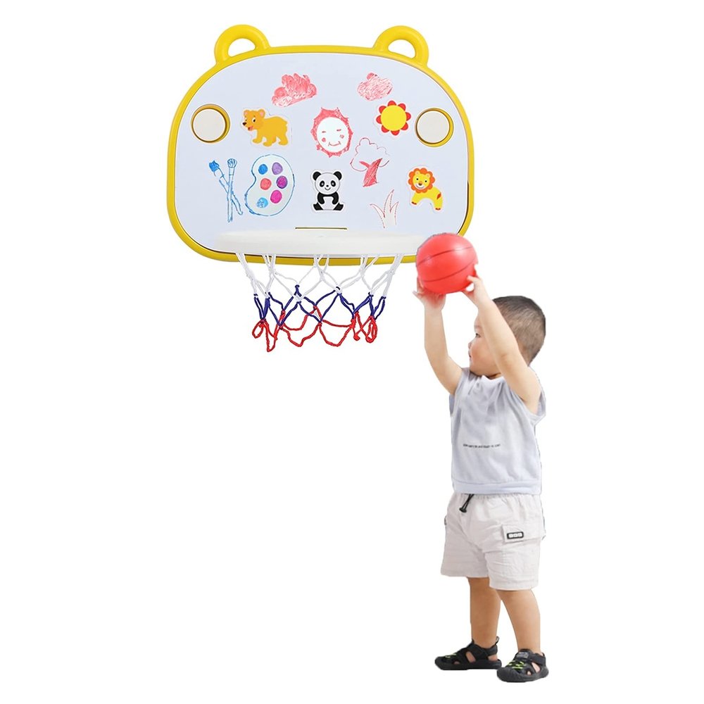 Basketball Rim Children's Wall-Mounted Basketball Hoop, Mini Basketball Hoop with A Ball On The Indoor Door, You Can Draw Pictures (Size : Style1)