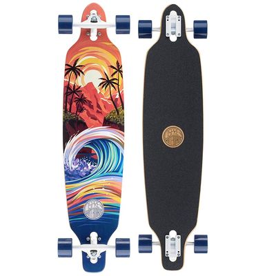 Osprey | Twin Tip Longboard, 39inch, Complete Skateboard, 7-PLY Canadian Maple Deck, for Adults, Kids and Beginners, Sunset Multiple Colours