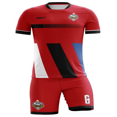 ORKY Custom Soccer Jersey with Short Men Kids Personalize Name Number Uniform for Professional Teaml(Red,160cm)