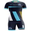 ORKY Custom Soccer Jersey with Short Men Kids Personalize Name Number Uniform for Professional Teaml(Blue,150cm) view 1