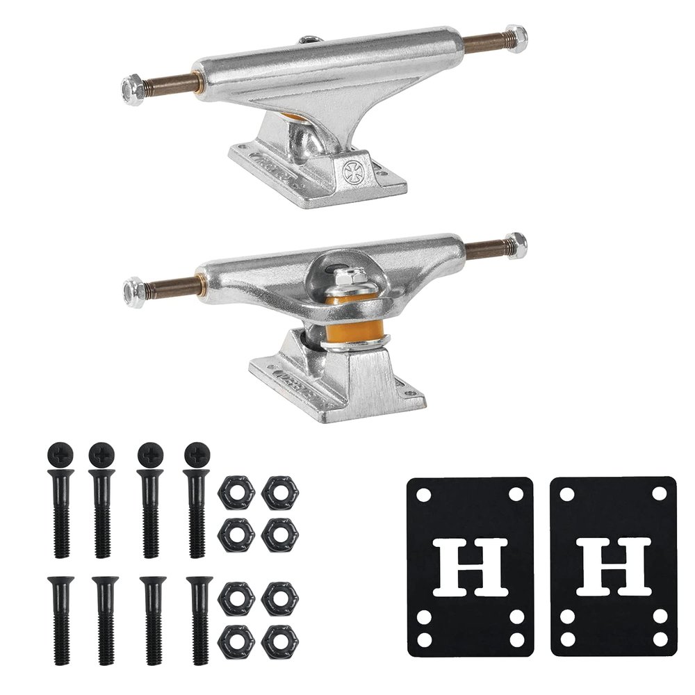 INDEPENDENT Skateboard Trucks Std Stage11 144 Raw(8.25") + Risers & Hardware Kit