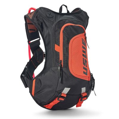 USWE Moto Hydro 12L Hydration Pack with 3.0L/ 100oz Water Bladder, a High End, Bounce Free Backpack for Enduro and Off-Road Motorcycle, Black Orange