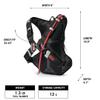 USWE Moto Hydro 12L Hydration Pack with 3.0L/ 100oz Water Bladder, a High End, Bounce Free Backpack for Enduro and Off-Road Motorcycle, Black Orange view 2