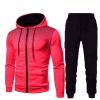 Maryia 2 Piece Hoodie Outfits for Men Casual Compression Comfy Workout Running Fitness Tracksuit Sets Red view 2