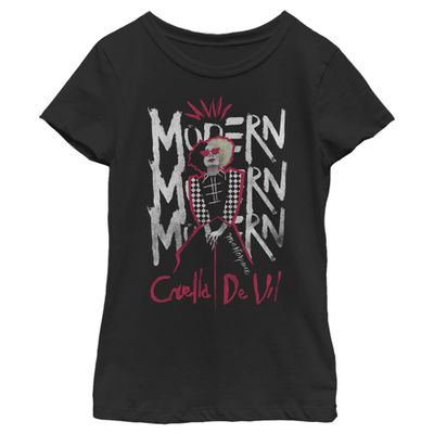 Disney Girl's Modern Masterpiece T-Shirt, Black, Large