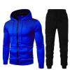 Maryia 2 Piece Hoodie Outfits for Men Casual Compression Comfy Workout Running Fitness Tracksuit Sets Blue view 2