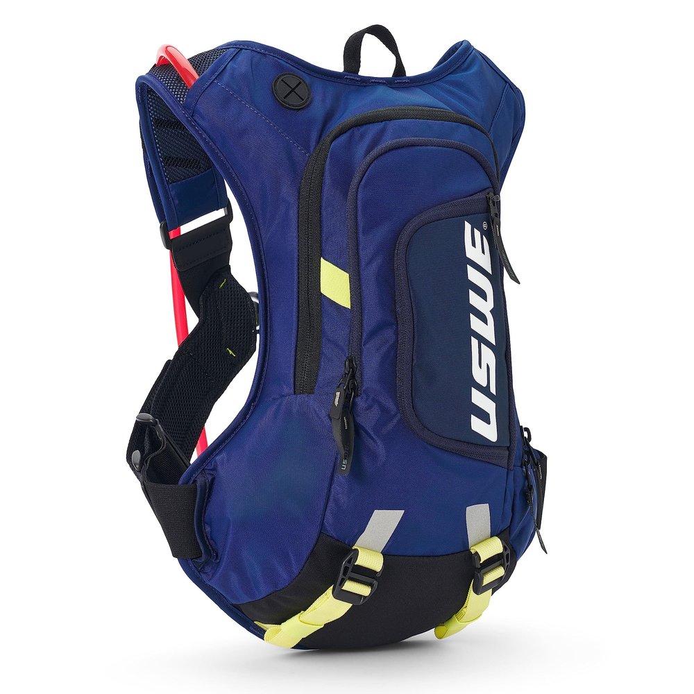USWE Moto Hydro 8L Hydration Pack with 3.0L/ 100oz Water Bladder, a High End, Bounce Free Backpack for Enduro and Off-Road Motorcycle, Black Blue