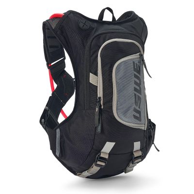 USWE Moto Hydro 8L Hydration Pack with 3.0L/ 100oz Water Bladder, a High End, Bounce Free Backpack for Enduro and Off-Road Motorcycle, Black Grey