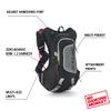 USWE Moto Hydro 12L Hydration Pack with 3.0L/ 100oz Water Bladder, a High End, Bounce Free Backpack for Enduro and Off-Road Motorcycle, Black Blue view 4