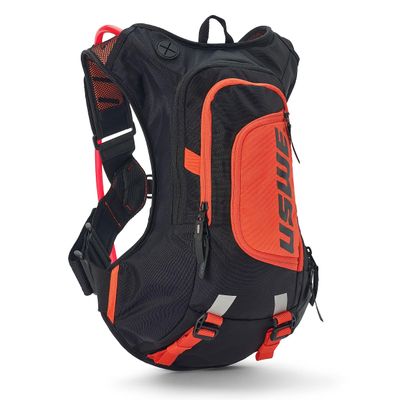 USWE Moto Hydro 8L Hydration Pack with 3.0L/ 100oz Water Bladder, a High End, Bounce Free Backpack for Enduro and Off-Road Motorcycle, Black Orange