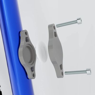 3D Cabin AirTag Bike Mount Holder Bracket Attachment (Bolts Included) for Standard Bottle Cage 64mm Bicycle Cycling Accessory Grey