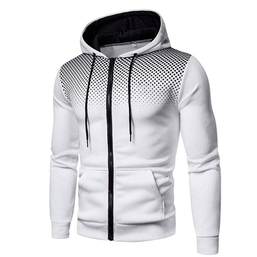 Maryia 2 Piece Hoodie Outfits for Men Casual Compression Comfy Workout Running Fitness Tracksuit Sets White