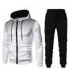 Maryia 2 Piece Hoodie Outfits for Men Casual Compression Comfy Workout Running Fitness Tracksuit Sets White view 2