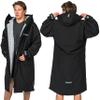 PARCCA BLACK/GRAY MEDIUM Insulated Parka Jacket Men's, Women's Unisex Waterproof Oversized Adult Change Robe With Zip-off Sleeves Kayaking, SUP, Surfing, Swimming, Camping, Outdoor Sports & Activities view 1