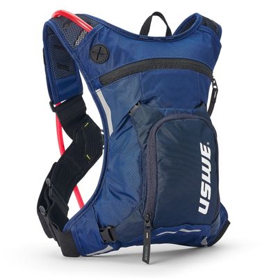 USWE Moto Hydro 3L Hydration Pack with 2.0L/ 70oz Water Bladder, a High End, Bounce Free Backpack for Enduro and Off-Road Motorcycle, Black Blue