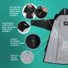 PARCCA BLACK/GRAY LARGE Insulated Parka Jacket Men's, Women's Unisex Waterproof Oversized Adult Change Robe With Zip-off Sleeves, Kayaking, SUP, Surfing, Swimming, Camping, Outdoor Sports & Activities view 4