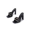 Cape Robbin Briar Sexy Stiletto High Heels For Women, Square Open Toe Shoes Heels,Black,6.5 view 1