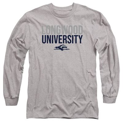 Longwood University Official Stacked Unisex Adult Long-Sleeve T Shirt,Athletic Heather, 2X-Large