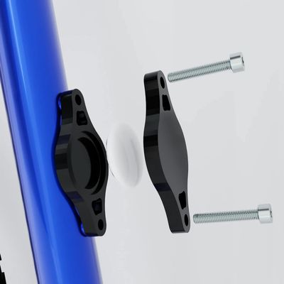 3D Cabin AirTag Bike Mount Holder Bracket Attachment (Bolts Included) for Standard Bottle Cage 64mm Bicycle Cycling Accessory Black