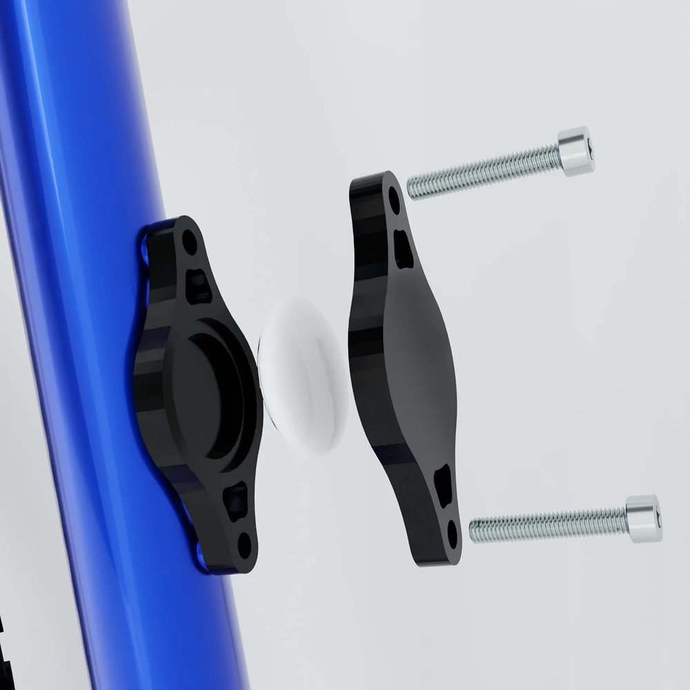 3D Cabin AirTag Bike Mount Holder Bracket Attachment (Bolts Included) for Standard Bottle Cage 64mm Bicycle Cycling Accessory Black