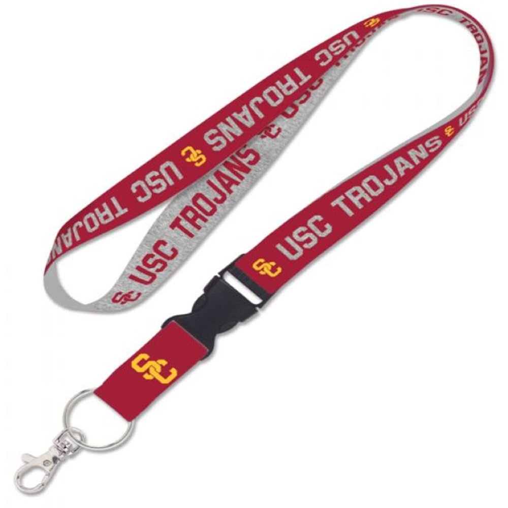 Caseys USC Trojans Lanyard with Detachable Buckle 1" Width - Heathered/Jersey Print