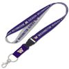 Caseys University Washington Huskies Lanyard with Detachable Buckle 1" Width - Heathered/Jersey Print