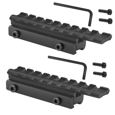 ZONEBIKE Dovetail to Picatinny Rail Adapter 11mm to 20mm Rail Adapter Low Profile Rail Mount Dovetail to Rail Base Mount 3/8" to 7/8" Converter Adapter 2 Pack