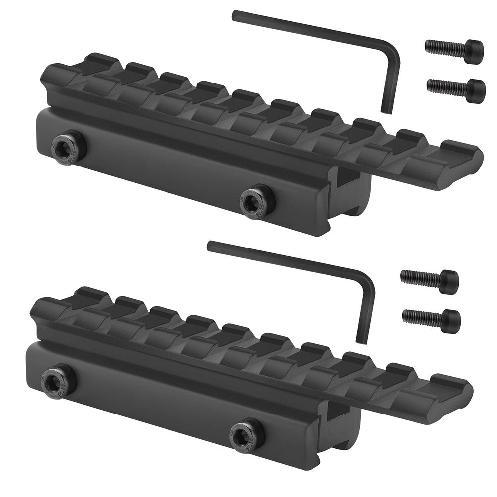ZONEBIKE Dovetail to Picatinny Rail Adapter 11mm to 20mm Rail Adapter Low Profile Rail Mount Dovetail to Rail Base Mount 3/8" to 7/8" Converter Adapter 2 Pack