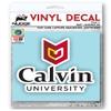 Calvin University College Official Academic Logo Weatherproof Vinyl Sticker Car Decal from Nudge Printing view 2