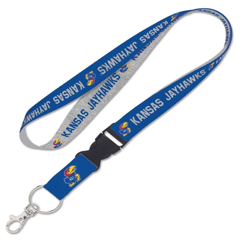 Caseys Kansas Jayhawks Lanyard with Detachable Buckle 1" Width - Heathered/Jersey Print