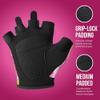 Contraband Pink Label 5347 Womens Designer Workout Gloves | Tie Dye Print w/Grip-Lock Silicone Palm (Large, PY) view 3