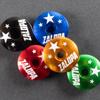 1 1/8 or 1-1/8" Headset cap Screws Top Cap screw Captain Shell Cover Aluminum Alloy America Mountain Road Bicycles Bowl Bike Stem Cap Bicycle Accessories Red five-pointed star pattern black circle view 2