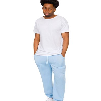 VICTORIOUS Men's Lightweight Fleece Drawstring Elastic Cuff Sweatpants FL78 - Sky Blue - 5X-Large