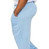 VICTORIOUS Men's Lightweight Fleece Drawstring Elastic Cuff Sweatpants FL78 - Sky Blue - 5X-Large view 2