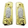 1911 Metal Grips, Screw Included, Compact/Officer Virgin Mary Lady of Guadalupe, with Ambi Safety Cut Gold Plated view 1